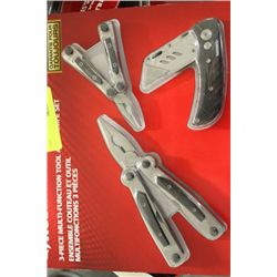 HUSKY 3 PC MULTI FUNCTION TOOL AND KNIFE SET