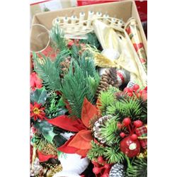 BOX OF VINTAGE CHRISTMAS DECORATIONS
