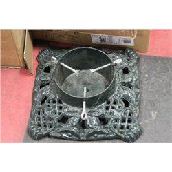 GREEN CAST IRON CHRISTMAS TREE BASE