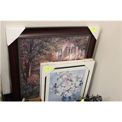 3 FRAMED FLORAL PICTURES