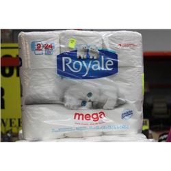 PK OF 9=24 ROLLS ROYALE TOILET PAPER