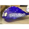 Image 1 : COBALT BLUE CORNUCOPIA ART GLASS DISH