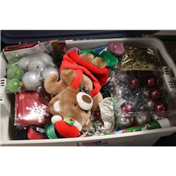 LARGE TOTE OF CHRISTMAS ORNAMENTS