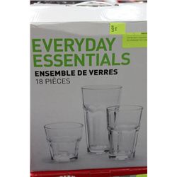 EVERYDAY ESSENTIALS GLASSWARE SET COMPLETE NEW