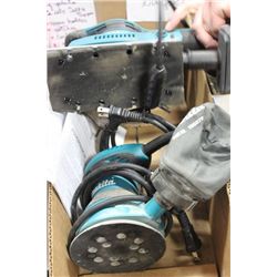 BOX W/ 2 MAKITA SANDERS; PALM SANDER & PAD SANDER