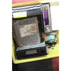 CRATE OF CAR STEREOS ETC.