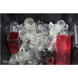 BIN OF ASSORTED GLASS