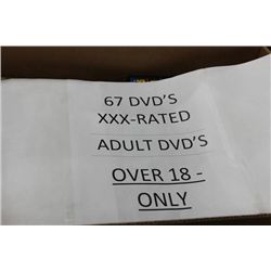 BOX W/ OVER 67 ADULT MOVIES (XXX-RATED)