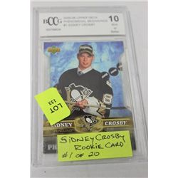 SIDNEY CROSBY ROOKIE CARD #1 OF 20