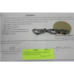 LADIES BLUE SAPPHIRE GEMSTONE & DIAMOND BRACELET