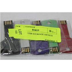 PACK OF 5 USB STORAGE DEVICE KEYS