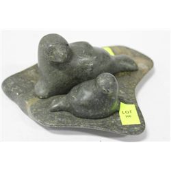INUIT SOAP STONE SEAL CARVING