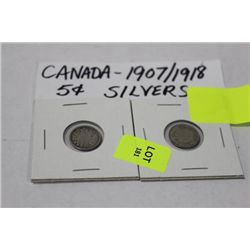 CANADA 1907/18 SILVER DIMES