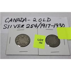 CANADA 1917/30 SILVER QUARTERS