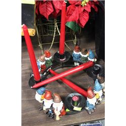 4-CANDLE STICK METAL ELF CANDLE HOLDER