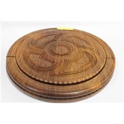 SOLID WOOD, HAND CARVED, FOLDABLE NUT / TREATS