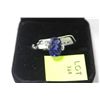 Image 1 : .925 SILVER RING BLUE CUBIC STONE SIZE 7