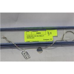 STERLING .925 SILVER 15" NECKLACE