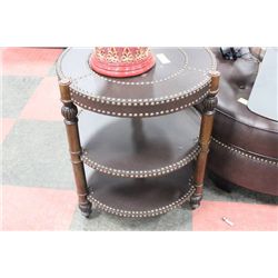 SHOWHOME NAILHEAD LEATHERETTE END TABLE