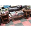 Image 1 : WOOD 3 PC COFFEE TABLE SET