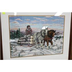ESTATE FRAMED NEEDLEPOINT PICTURE ON CHOICE