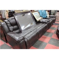 NEW CHOCOLATE BROWN RECLINING SOFA W