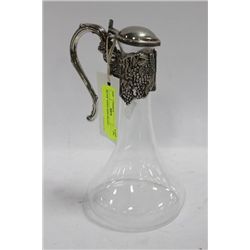 SILVER TOPPED WINE DECANTER