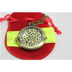 LEOPARD PRINT POCKET WATCH