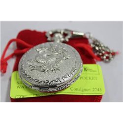 SILVER COLORED DRAGON POCKET WATCH