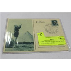 GERMAN WW-2 POSTCARD W/ NAZI NURNBURG CANCEL