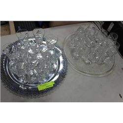 2 TRAYS OF PINWHEEL CRYSTAL GLASSES