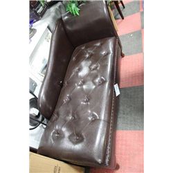 NEW BROWN LEATHERETTE CHAISE LOUNGE CHAIR