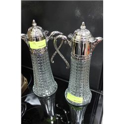 2 GLASS LIQUOR DECANTERS