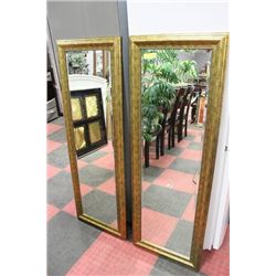 PAIR OF SHOWHOMEGOLD TONE FRAMED MIRRORS
