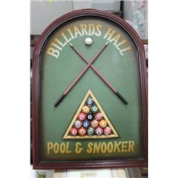 BILLIARDS HALL WALL PLAQUE