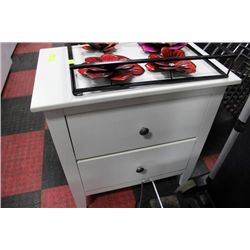 SHOWHOME WHITE 2 DRAWER NIGHT STAND