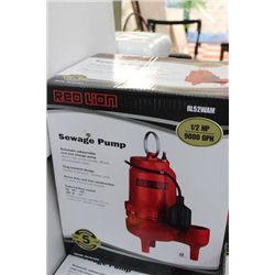 RED LION 1/2HP AUTO SUBMERSIBLE SEWAGE PUMP