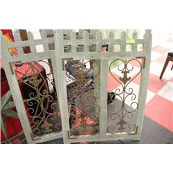 PAIR OF SHOWHOME WOOD AND METAL WALL HANGINGS