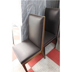 SHOWHOME PAIR OF WOOD AND LEATHER NAILHEAD