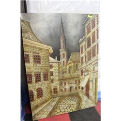ETCHED STREET SCENE WALL PLAQUE