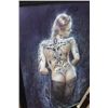 Image 1 : WOOD FRAMED STANDING TATTOOED GIRL 27" X 40"