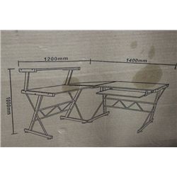 WOOD & METAL COMPUTER DESK - NEW