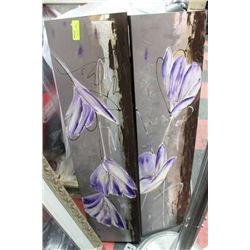PAIR OF SHOWHOME FLORAL CANVAS PICTURES