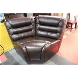 CHOCOLATE BROWN LEATHER CORNER WEDGE