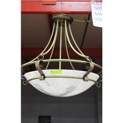 REAL NATURAL MARBLE CHANDELIER SOLID ANTIQUE BRASS