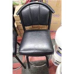 BLACK LEATHERETTE COMMERCIAL GRADE SWIVEL BAR