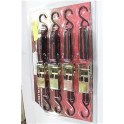 PK OF 4 HEAVY DUTY RATCHET STRAPS