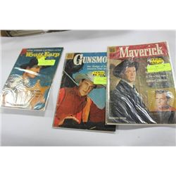 VINTAGE DELL 10 CENT COWBOY COMICS X3