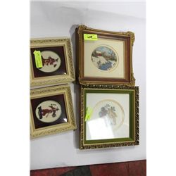 4 ESTATE NEEDLEPOINT PICTURES