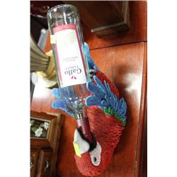 PARROT WINE BOTTLE HOLDER W/ BOTTLE